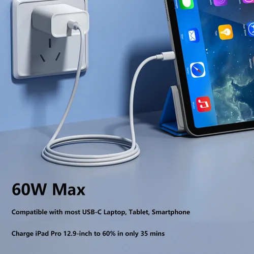 Vista 4 de Pocxwa - Cable de carga USB-C a USB-C, cable de carga rápida USB 2.0 de 3 pies, paquete de 1 Sincronización de datos de 480 Mbps, compatible