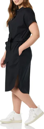 Vista 3 de Tienda Essentials Vestido camisero de manga corta con botones frontales y cinturón para mujer