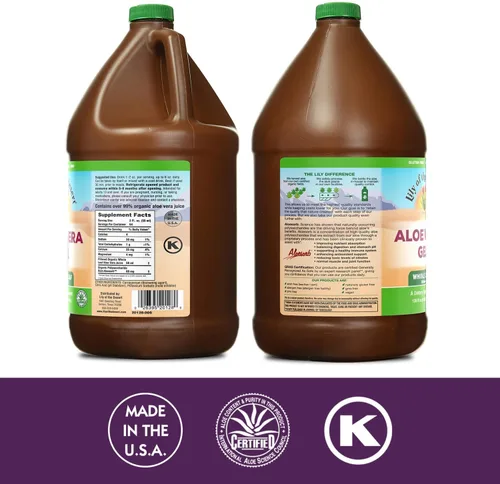 Vista 2 de Lily Of The Desert Gel de aloe vera, bebida de aloe vera filtrada de hoja entera con vitaminas naturales, enzimas digestivas para la salud