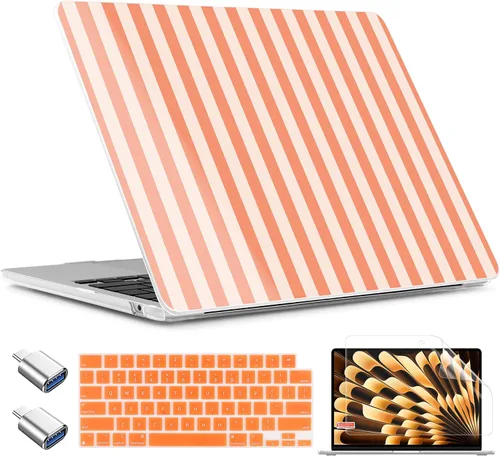 Vista 34 de TWOLSKOO Funda para MacBook Air de 15 pulgadas 2025 2024 2023 Release M4 A3241 M3 A3114 M2 A2941, carcasa rígida de plástico, protector de pantalla