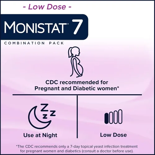 Vista 6 de Monistat Tratamiento de infección por levaduras de 7 días para mujeres, crema de miconazol (tubo de 1.59 oz) con 7 aplicadores desechables y crema