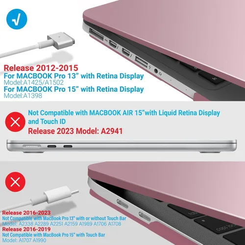 Vista 168 de IBENZER - Compatible con Funda para MacBook Pro de 13 Pulgadas 2015 2014 2013 Finales 2012 A1502 A1425, Carcasa Rígida con Cubierta para Teclado