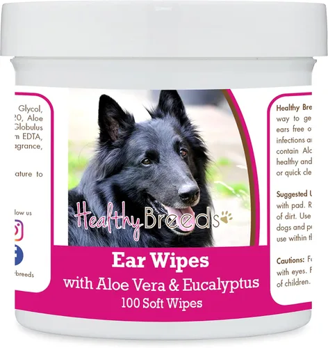 Vista 151 de Healthy Breeds Affenpinscher Toallitas de limpieza de oídos con aloe y eucalipto para perros, 100