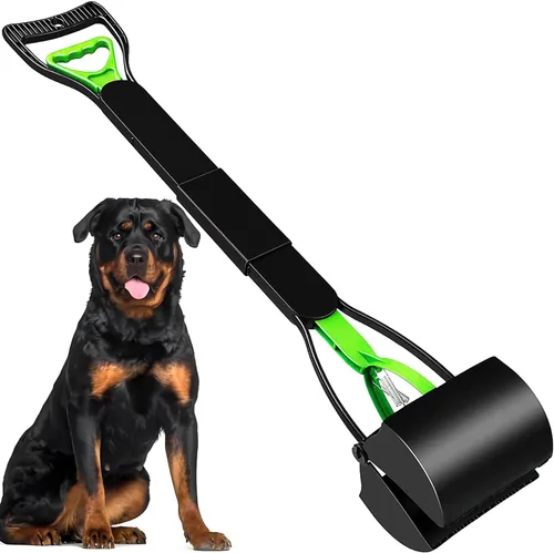Vista 9 de ienjoyed Recogedor de excrementos de 32 pulgadas de alto, recogedor de excrementos grande para perros, resistente, mango largo y resorte duradero