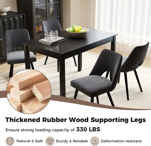 Vista 8 de Giantex Mesa de comedor para 4 personas, mesa de cocina de 48 x 29 pulgadas con patas de madera, carga de 330 libras, mesa de comedor rectangular