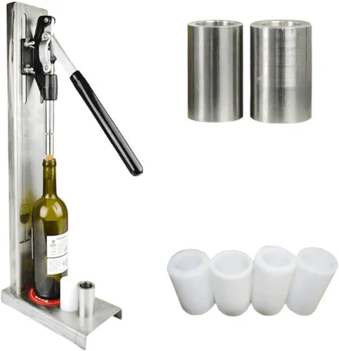 Vista 2 de Máquina de prensado manual de tapón de cerveza con tapón de inserción de 2 POM, máquina de prensado de tapa de botella de vino de cerveza 300/h