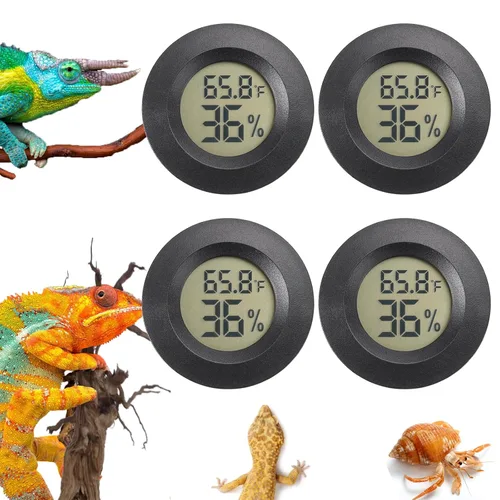 Vista 8 de Termómetro y medidor de humedad para reptiles Termómetro digital de terrario rectangular Accesorios para jaula de dragón barbudo Medidor