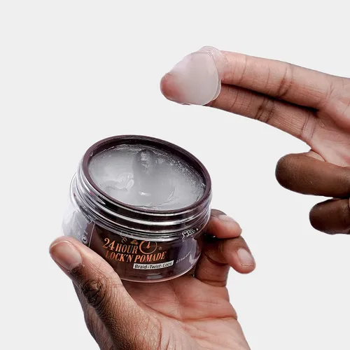 Vista 4 de EBIN NEW YORK 24 Hour LOCK'N POMADE Braid Formula Honey & Bee's 2.7oz Ideal para trenzar, torcer, bordes, sujeción extremadamente firme, alto