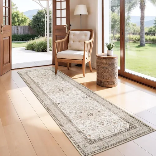 Vista 48 de Alfombra lavable de cocina de 2 x 6: antideslizante oriental interior alfombra pasillo Soft Easy Clean Thin Floor Throw Carpet for Bedroom