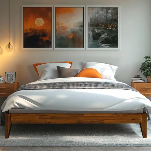Vista 12 de Acacia Mervyn - Cama de plataforma de madera de 14 pulgadas, marco de cama sin cabecero, marco de cama tamaño Queen, color chocolate