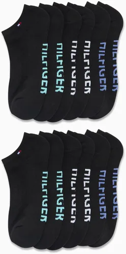 Vista 4 de Tommy Hilfiger Womens 12 Pack Lightweight Cushioned Low Cut No Show Socks Negro (black Logo)