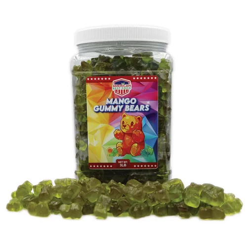 Vista 7 de Oso de goma de 3 libras en recipiente de plástico transparente (6 sabores)