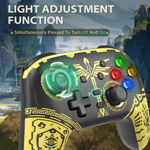 Vista 3 de YCCTEAM Switch Pro Controller Compatible for SwitchSwitch LiteOLED, Switch Controllers Remote Replacement with RGB LightProgrammableTurboMotion