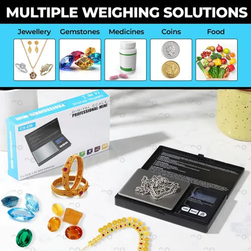 Vista 3 de Generic Báscula digital de bolsillo, 0.00 oz x 5.29 oz, báscula electrónica inteligente, portátil, pequeña báscula de joyería en gramos y onzas