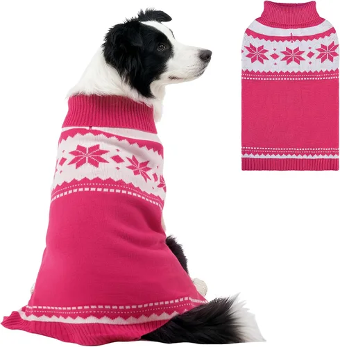 Vista 25 de Suéter Mihachi para perro - Ropa de abrigo de invierno con tiras coloridas para clima frío