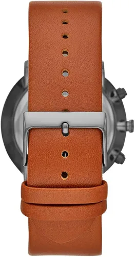 Vista 3 de Fossil Chase Time cronógrafo 3 mano hombres equipaje reloj de cuero con cara azul