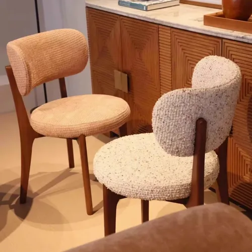 Vista 2 de YVYKFZD Solid Wood Dining Chairs, Armless Dining Room Chair Set, Upholstered Kitchen Chairs, Living Room Chair with Removable Fabric Seat Cushion