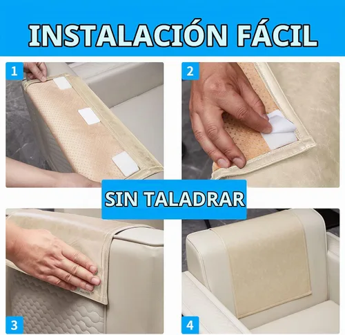 Vista 4 de Protector antideslizante para reposacabezas reclinable, lavable de piel sintética, fundas para reposacabezas para silla reclinable, fundas Beige