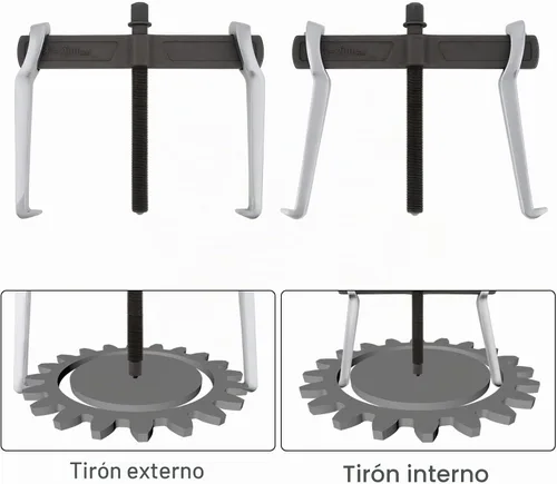Vista 4 de ChgImposs Extractor de engranajes de 2 mandíbulas de 8 pulgadas, engranajes extractores de rodamientos ajustables, herramienta de extracción