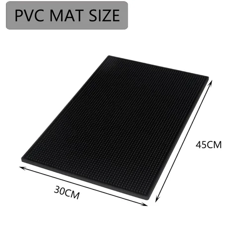 Vista 6 de Tapete de peluquero de goma y tapete de bar de 18 x 12 pulgadas, tapete de herramientas de peluquería, cortaúñas eléctricas antideslizantes de PVC