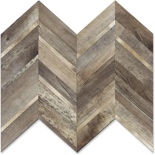 Vista 10 de STICKGOO 1 hoja de azulejos de espiga para despegar y pegar, PVC de mármol blanco para salpicaderos, azulejos de pared autoadhesivos para cocina