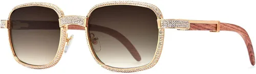 Vista 3 de HEPIDEM 100% realmente búfalo cuerno de lujo, 720 gafas de sol Diamonds Buffs 7550180