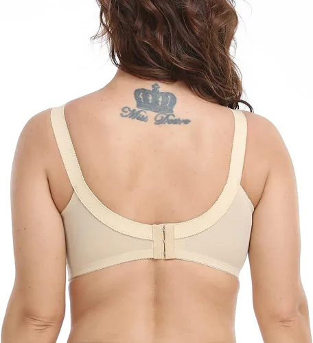 Vista 5 de Brasier de encaje minimizador sin alambre sin forro para mujer, talla grande, cobertura completa