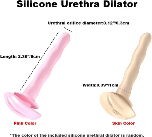 Vista 6 de Heuceo Jaula de castidad pequeña y ligera con 4 anillos y cinturón de castidad y dilatador uretral de silicona para hombre, mini jaula de pene liso