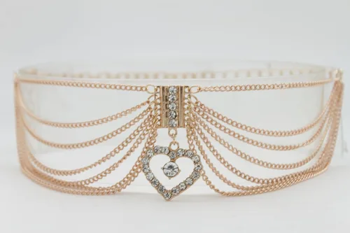 Vista 4 de TFJ - Pulsera de botas para mujer, cadena de metal dorado brillante, estilo occidental, estilo occidental, dije de amor, Metal