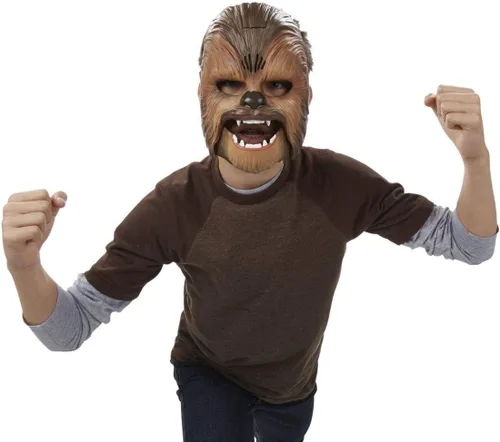 Vista 3 de Máscara electrónica de Chewbacca, Star Wars The Force Awakens , Estándar, Marrón