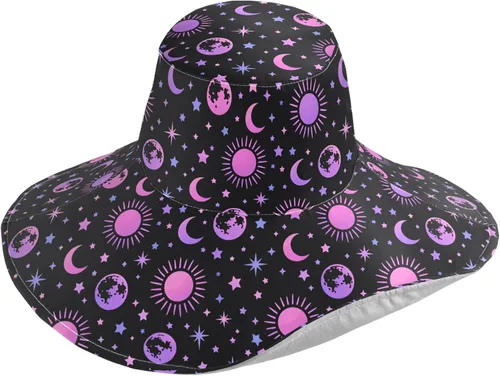 Vista 22 de MNSRUU Wide Brim Hats Skull Sun Hat Packable Sun Visors Floppy Summer Beach Hat for UV Protection