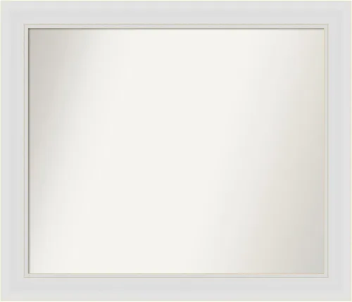 Vista 310 de Amanti Art Espejo de baño blanco para sobre el fregadero, 24 x 26 pulgadas, espejo rectangular blanco y blanco, marco de madera contemporáneo