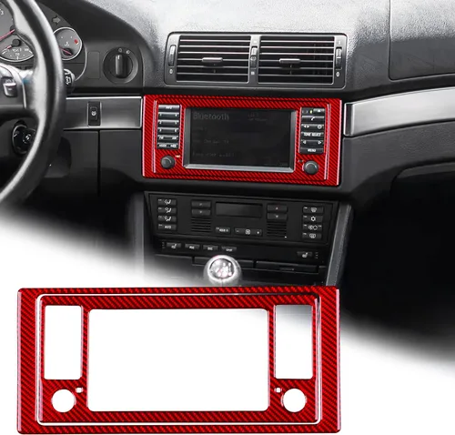 Vista 18 de AIRSPEED Para BMW M5 E39 Cubierta del marco de la caja del reposabrazos de la consola central, calcomanía de fibra de carbono accesorios interiores