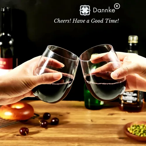Vista 6 de 48 copas de vino de plástico sin tallo, vasos de fiesta desechables transparentes de 12 onzas para fiestas, vasos de vino
