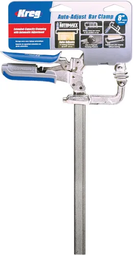 Vista 2 de Kreg Abrazadera de barra de ajuste automático de 8 pulgadas, autoajustable, liberación rápida con una sola mano, abrazadera para carpintería