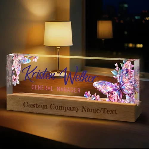 Vista 9 de Regalos personalizados para el día del jefe para hombres y mujeres, placa de nombre personalizada para escritorio, regalos personalizados
