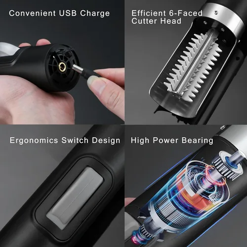 Vista 3 de Potente escalador eléctrico de pescado, removedor de pescado inalámbrico para quitar fácilmente las escamas de pescado sin problemas ni desorden