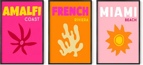 Vista 13 de HAUS AND HUES - Arte de póster Bauhaus - Juego de 3 arte de pared abstracto moderno, pósteres vintage e impresiones, arte de pared azul y amarillo