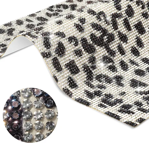 Vista 8 de 12000 calcomanías de diamantes de imitación con estampado de leopardo, hojas de diamantes de imitación de 0.079 pulgadas, calcomanías de cristal