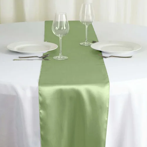 Vista 10 de Efavormart - 5 piezas de camino de mesa de satén de alta calidad para bodas, fiestas de cumpleaños, ajuste rectangular y mesa redonda, 12 x 108