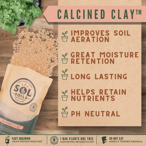 Vista 4 de Sol Soils Arcilla Calcinada – Enmiendas de Suelo 100% Libres de Turba con Drenaje Superior, Aireación y Salud de Raíces para Plantas