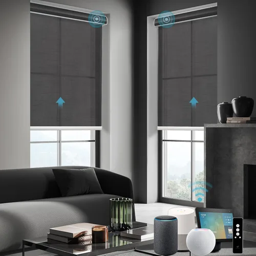 Vista 34 de SmartWings Persianas Enrollables Inteligentes Motorizadas con Filtro de Luz, Persianas Eléctricas con Control Remoto para Ventanas Compatibles