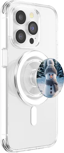Vista 3 de Lindo muñeco de nieve de Navidad, invierno, vacaciones, nieve, Navidad, para mujeres y niñas, PopSockets MagSafe PopGrip para iPhone