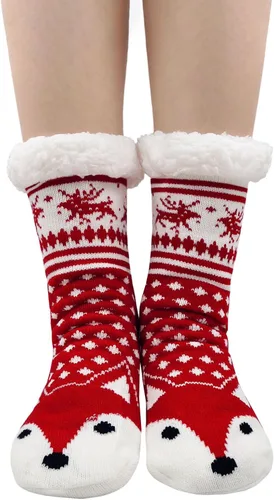 Vista 2 de ZAKASA Calcetines tipo pantufla para mujer, suaves y cómodos, con forro polar para mujeres y niñas