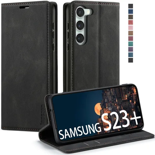 Vista 40 de japezop Compatible con Samsung Galaxy S23 5G - Funda tipo cartera con bloqueo RFID, tarjetero y función atril magnético, funda de piel con tapa