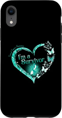 Vista 25 de Teal Ribbon Butterfly Cervical Cancer I'm A Survivor Case for iPhone 17