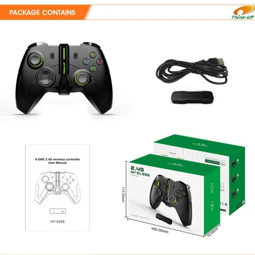 Vista 8 de Hycarus 2.4 GHZ Wireless Gamepad Controller Compatible with Xbox OneOne S One X PS3 PC (Green)