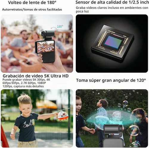Vista 3 de ORDRO Videocámara M3 5K, cámara de mano de visión nocturna WiFi IR para YouTube, cámara de video UHD 4K con pantalla táctil abatible de 3.5