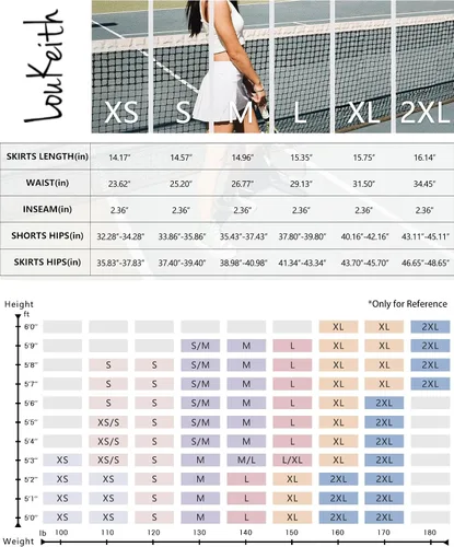 Vista 6 de LouKeith - Faldas de tenis para mujer, shorts deportivos para golf y atletismo, mini shorts de entrenamiento con bolsillos para verano