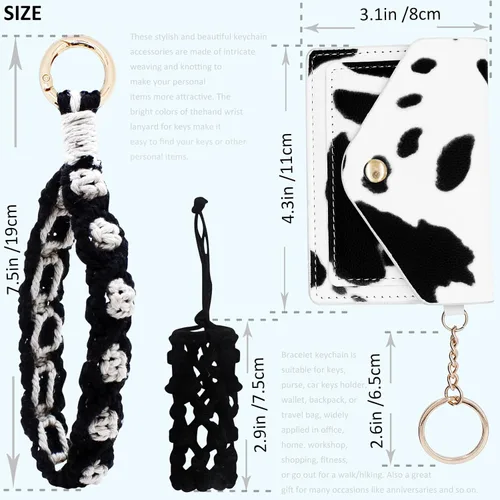 Vista 121 de BIHRTC Llavero de pulsera boho con soporte para lápiz labial, pulsera hecha a mano